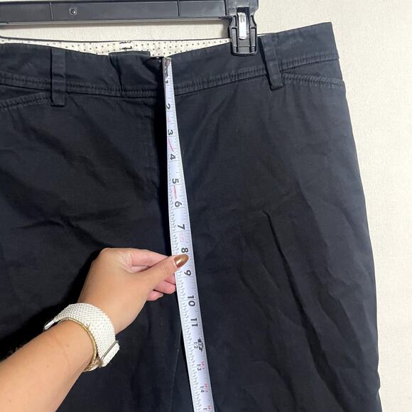 Talbots Perfect Crop Pants Black Mid Rise Slim Leg Cotton Trousers - Size 10p - Picture 8 of 10